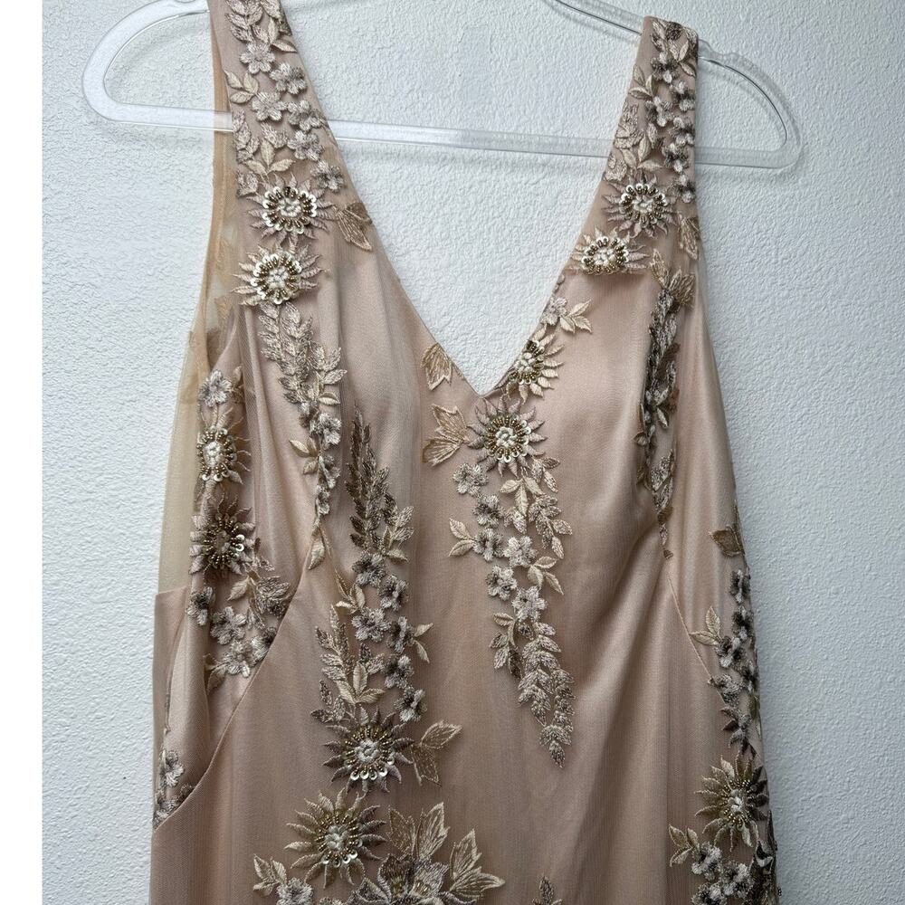 NWT Sue Wong Beaded Embroidered V-Neck Maxi Dress 16 - Picture 4 of 16